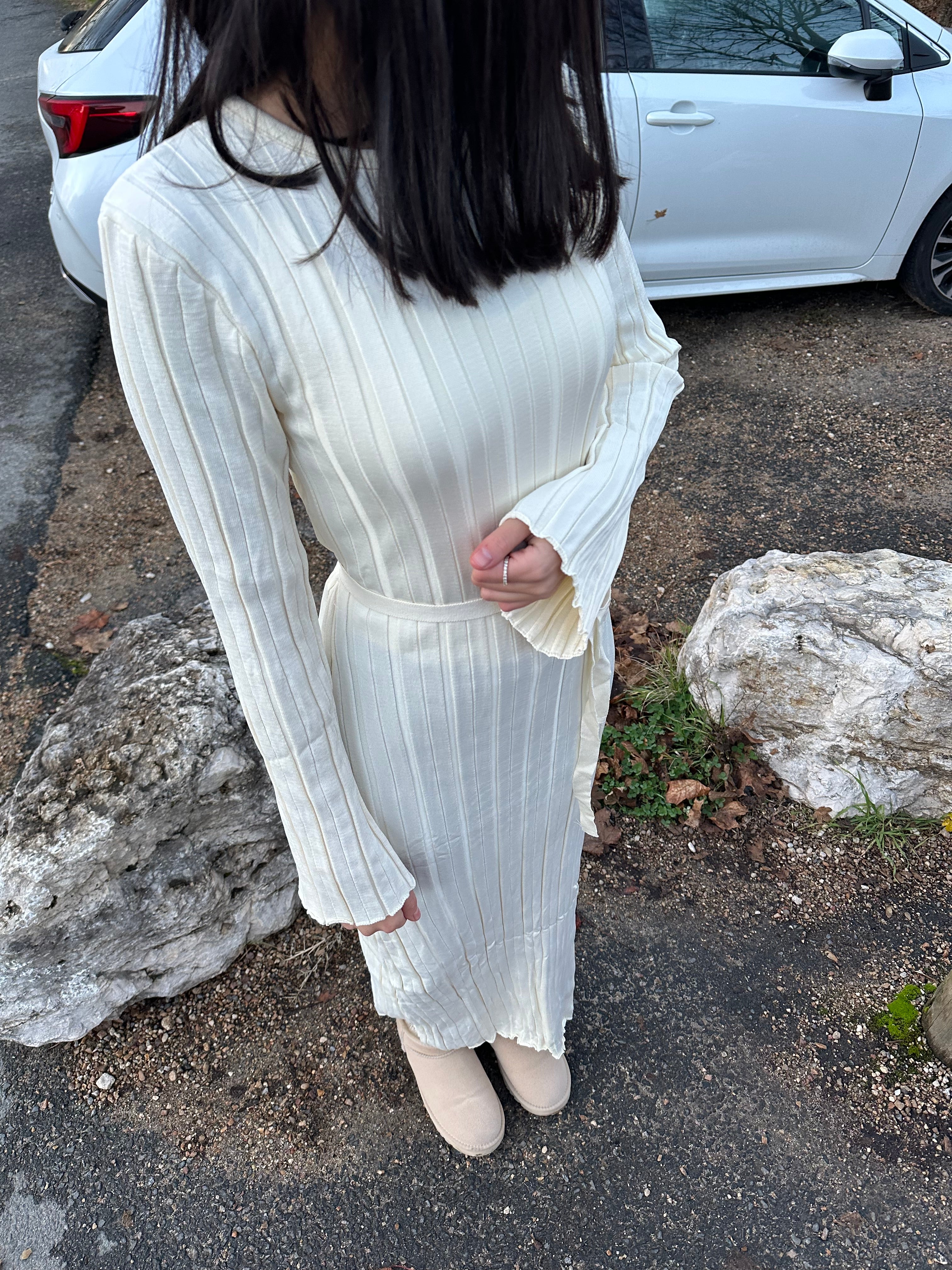 Robe en maille coupe ajourée