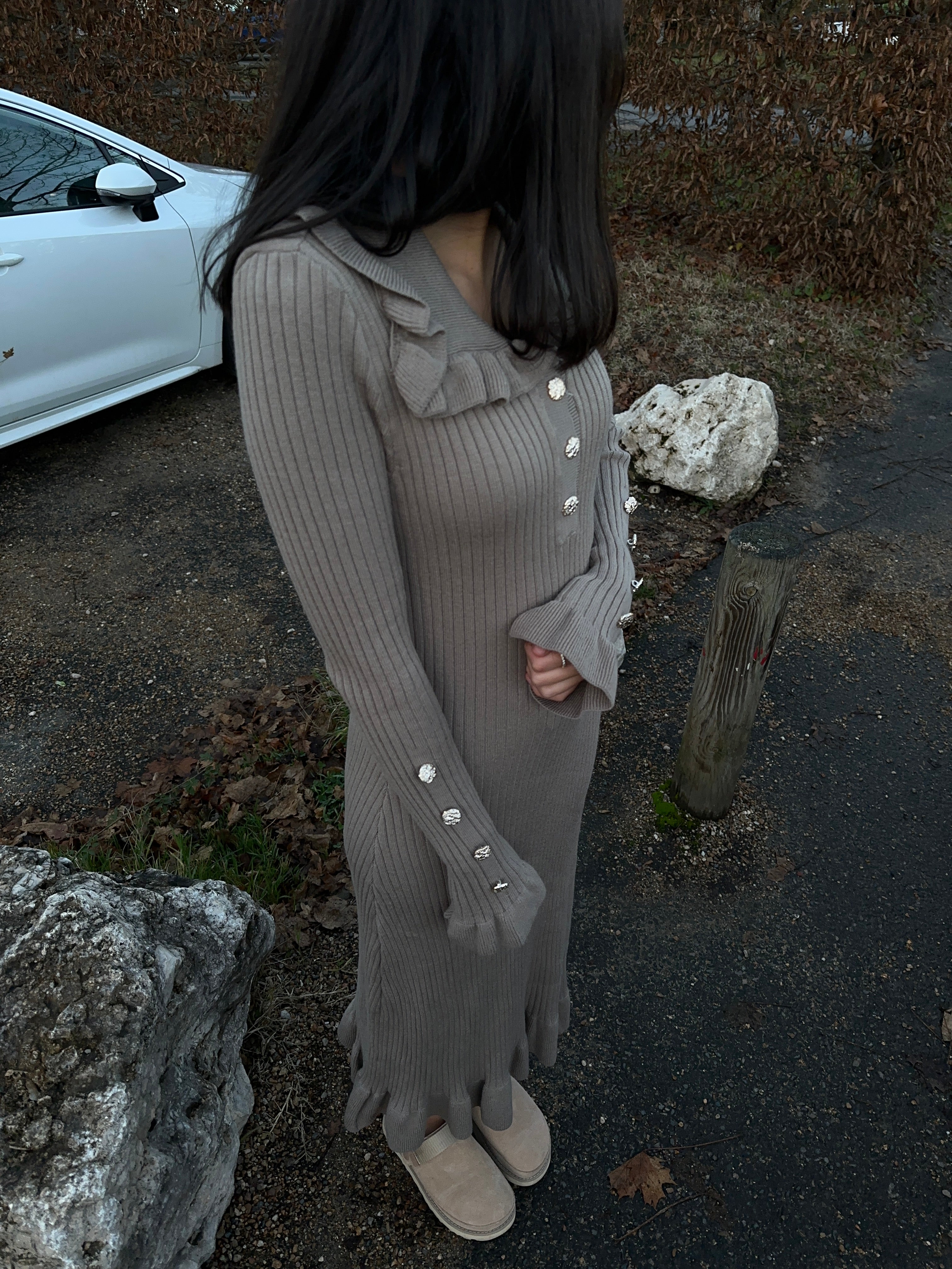 Robe à volants en maille